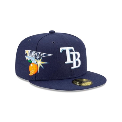 Tampa Bay Rays Gorra | New Era MLB City Patch 59fifty Fitted Cap Mexico - Azules